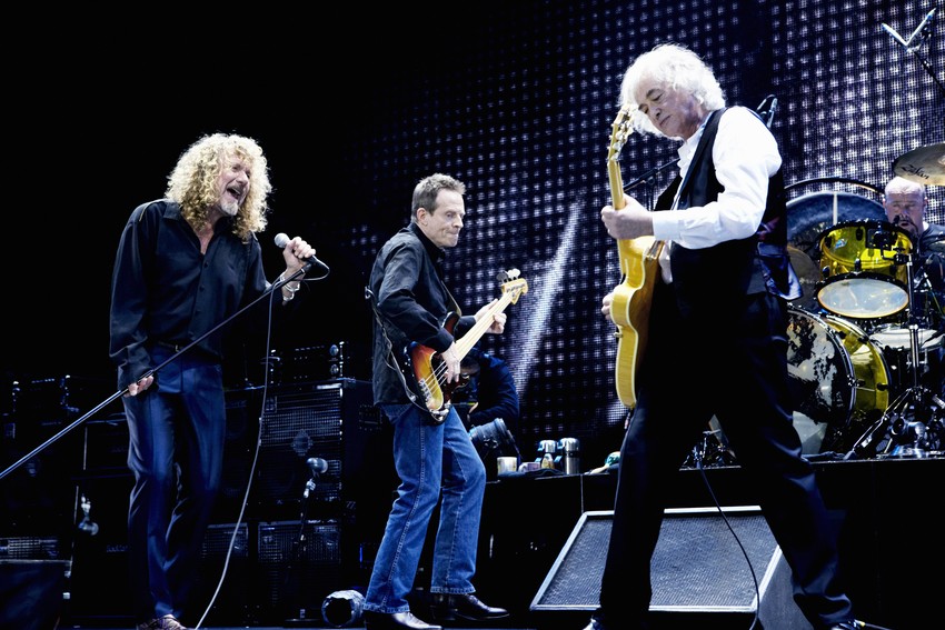 Robert Plant, John Paul Jones und Jimmy Page beim "Celebration Day" 2007.